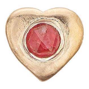 Christina Collect forgyldt 925 sterling sølv Ruby Heart Lille forgyldt hjerte med rød rubin, model 603-G2